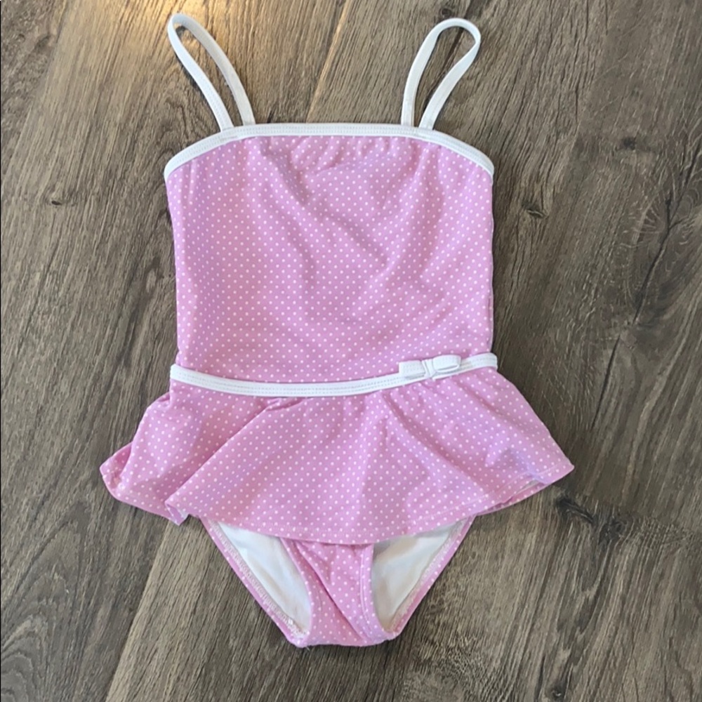 Girls one piece peplum swim suit